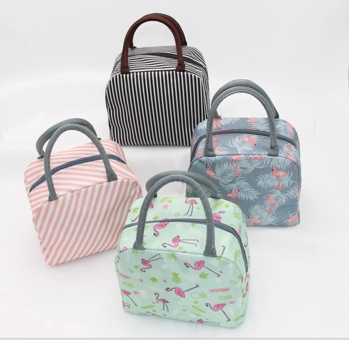 Lunchtas - Koeltas - Schooltas - Leuke Vrolijke Picknicktas - Kinderen & Volwassenen - Zwart/Wit 4 Lunchtas - Koeltas - Schooltas - Leuke Vrolijke Picknicktas - Kinderen & Volwassenen - Zwart/Wit - Afbeelding 4