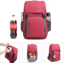 Tourit - Koeltas Rugzak (25L) - Geschikt Voor 21 Blikjes - Lunchtas Voor Dames En Heren - Rood -Buiten Kamperen 1200x1171 20