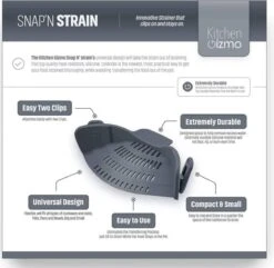SensaHome- Siliconen Vergiet - Keuken Afgietdeksel - Afgiethulp - Siliconen - BPA Vrij - Grijs -Buiten Kamperen 1200x1171 23
