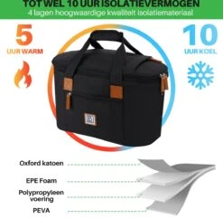Brisby 4 Laags Geïsoleerde Koeltas - Boodschappentas 21 Liter - Zwart 14 Brisby 4 Laags Geïsoleerde Koeltas - Boodschappentas 21 Liter - Zwart -Buiten Kamperen 1200x1178 25