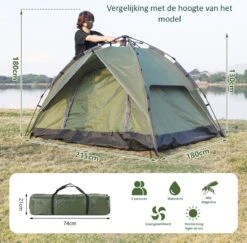 Sens Design Pop Up Tent - Tent - 2-3 Personen -Buiten Kamperen 1200x1180