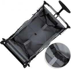 Rijoka Luxe Opvouwbare Bolderkar/Bolderwagen | Met Dakje En Draagtas | Grijs -Buiten Kamperen 1200x1182 23