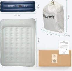 LifeGoods Luchtbed - 2 Persoons - Met Ingebouwde Pomp - Incl. Draagtas En Reparatiekit -Buiten Kamperen 1200x1184 2