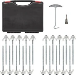 PROPLUS Pro Plus Tentharing Set - 20 Stuks - Ø 7 X 200 Mm - Schroefbaar - Adapter + Koffer 12 PROPLUS Pro Plus Tentharing Set - 20 Stuks - Ø 7 X 200 Mm - Schroefbaar - Adapter + Koffer -Buiten Kamperen 1200x1186 10