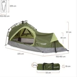 Where Tomorrow Solo Tent 225X100X57 Cm - Groen - 1 Persoons 11 Where Tomorrow Solo Tent 225X100X57 Cm - Groen - 1 Persoons -Buiten Kamperen 1200x1190 1