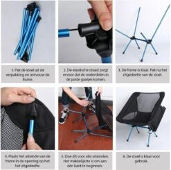 Lopoleis® Campingstoel – Campingstoel Opvouwbaar – Visstoel – Vouwstoel – Strandstoel – Inklapbaar – Lichtgewicht – Outdoor Stoel - Hoge Rugleuning -Buiten Kamperen 1200x1190 9