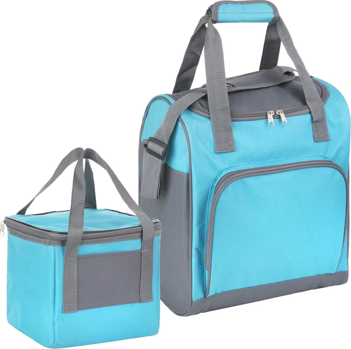 Basis Sterke Koeltas Set - 25 + 10 Liter - Lunchtas - Geïsoleerde Koeltassen - Picknicktas - Coolerbag - Blauw 1 Basis Sterke Koeltas Set - 25 + 10 Liter - Lunchtas - Geïsoleerde Koeltassen - Picknicktas - Coolerbag - Blauw