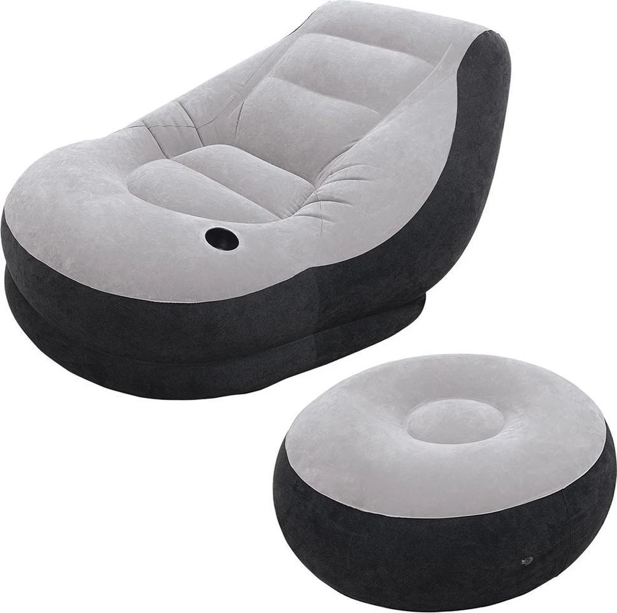 Intex Lounge Stoel - Ultra Lounge - Opblaasbaar - Grijs/zwart 1 Intex Lounge Stoel - Ultra Lounge - Opblaasbaar - Grijs/zwart
