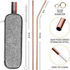 House Of Husk Reisbestek - Reis Bestekset - Chopsticks - Metalen Rietjes Met Borstel - Lepel - Vaatwasserbestendig - RVS - 7 Delig - Rose Goud -Buiten Kamperen 1200x1193 6