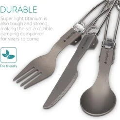 Navaris Campingbestek Van Titanium - Set Met Vork, Mes En Lepel - Inklapbaar - Bestekset Voor Onderweg - Inclusief Karabijnhaak En Bewaarzakje -Buiten Kamperen 1200x1195 13