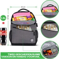 Brisby 4 Laags Geïsoleerde Koeltas Rugzak - 25 Liter - Met Handige Vakken Voor Bestek En Essentials - Waterafstotend Materiaal - Donkergrijs -Buiten Kamperen 1200x1196 24
