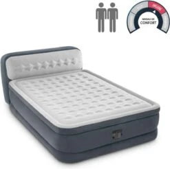 Intex 64448 - Queen Deluxe Ultra-Plush Zelfopblazend 2-persoons Luchtbed Met Hoofdboord (203x152x46cm) -Buiten Kamperen 1200x1196 3