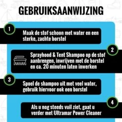 Ultramar - Reiniger Sprayhood & Tent Shampoo 500 Ml - Tentdoekreiniger Voor Bootkap, Tent, Cabriodak -Buiten Kamperen 1200x1200 1009