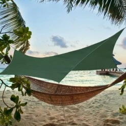 Merkloos BRGOOD Tarps - Shelter - Rechthoek - 240*220cm - Waterdicht - Met Scheerlijnen En Haringen - Geen Stokken - Voor Kamperen - Groen -Buiten Kamperen 1200x1200 1022