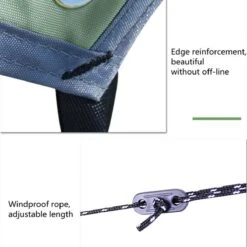 Merkloos TDR - Outdoor Draagbaar Zonnescherm Met Opbergtas - Waterdicht - Tarps Voor Kamperen 300 *300cm - 3-4 Personen -Leger Groen -Buiten Kamperen 1200x1200 1121