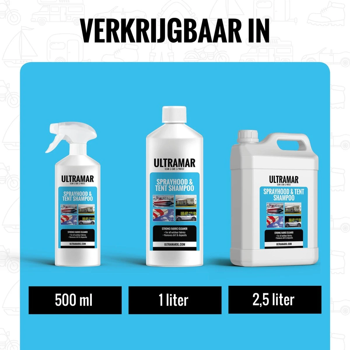 Ultramar - Sprayhood & Tent Shampoo - 1L - Tentdoekreiniger - Voor Bootkap, Tent, Cabriodak, Zonwering - Tentonderhoud - Bootonderhoud - Schoonmaakmiddel 6 Ultramar - Sprayhood & Tent Shampoo - 1L - Tentdoekreiniger - Voor Bootkap, Tent, Cabriodak, Zonwering - Tentonderhoud - Bootonderhoud - Schoonmaakmiddel - Afbeelding 6
