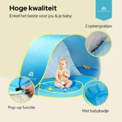 Needventure Baby Strandtent - Pop Up Tent - Windscherm Strand - Camping Strandtentje - Speeltent - Blauw -Buiten Kamperen 1200x1200 1153