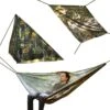 MacGyver® ‘3-in-1’ Tent | Tarp – Schaduwdoek – Hangmat | Strandtent | Outdoor-tent | Shelter | Vistent | 280 X 280 Cm | Camouflage | Waterdicht | Lichtgewicht