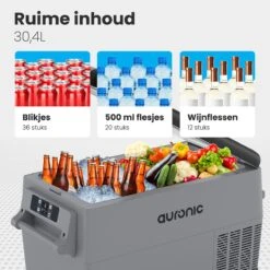 Auronic Elektrische Koelbox - 30.4L - Compressor - 12V En 240V - Grijs 16 Auronic Elektrische Koelbox - 30.4L - Compressor - 12V En 240V - Grijs -Buiten Kamperen 1200x1200 1267