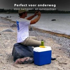 Cheqo® Elektrische Koelbox Voor Auto - 12V - 24L - Blauw - Autostekker - Afneembaar Deksel & Handvat - 2.2kg - 40x24x39cm -Buiten Kamperen 1200x1200 1318