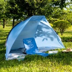 Navaris Windscherm Voor Het Strand - Zon- En Windbescherming Voor Drie Personen - Pop-up Speeltent Met UV- Bescherming - Beach Shelter Met Draagtas -Buiten Kamperen 1200x1200 133