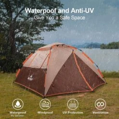 Merkloos Kamping Tent / Absolutely Waterproof, Lightweight Camping Tent With - Tent Ideal For Camping In The Garden, Dome Tent, -Buiten Kamperen 1200x1200 139