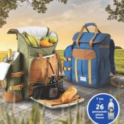 Cabinmax Koeltas - Koelrugzak - Picknick - Picknicktas Met Flessenhouder - Koelrugtas 24L - Olive Green -Buiten Kamperen 1200x1200 1451
