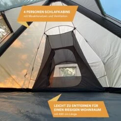 Skandika Tipi Kotona Air Opblaasbare Tent – Opblaasbare Tenten - 4 Persoons Tipi Tent – Tenten - Campingtent – Ingenaaide Tentvloer – Muggengaas – 260 Cm Stahoogte – 490 X 370 X 260 (L X B X H) – Outdoor, Camping, Tuin – Luchttent - Kamperen - Beige -Buiten Kamperen 1200x1200 153