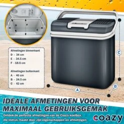 Koelbox 24L Met ECO Modus Voor Auto & Camping - Frigobox Elektrisch 24 Liter Met 12v 230 Volt - Verkoelt En Verwamt - MiniBar - Mini Koelkast -Buiten Kamperen 1200x1200 1552
