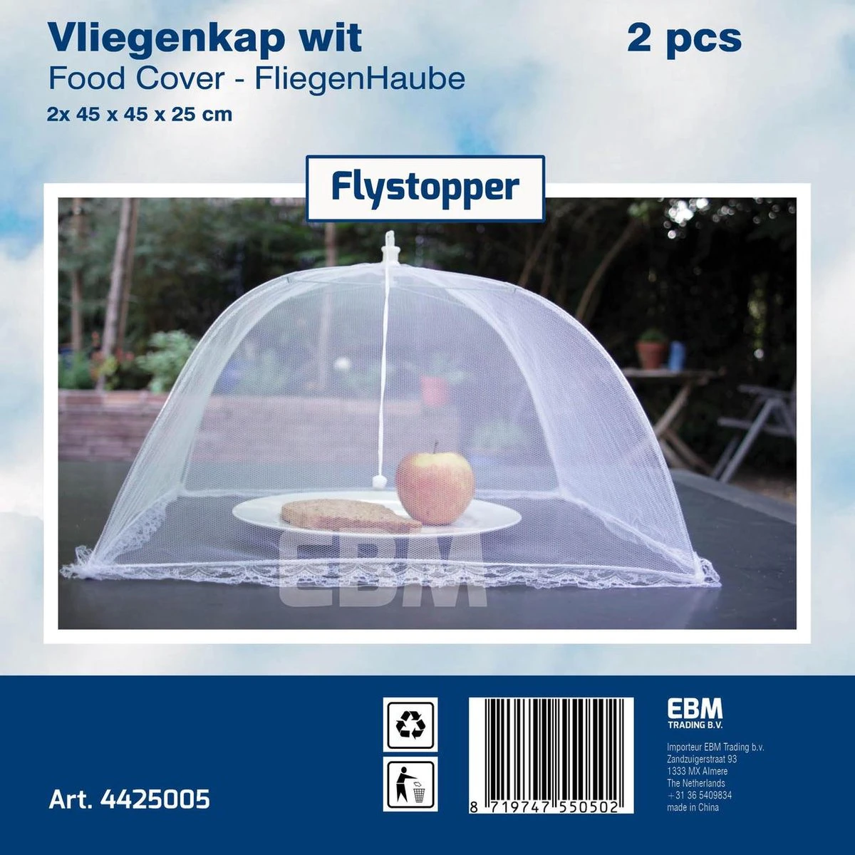Vliegenkapjes Opvouwbaar 2 Stuks - Wit - 45 X 25 Cm | Flystopper 3 Vliegenkapjes Opvouwbaar 2 Stuks - Wit - 45 X 25 Cm | Flystopper - Afbeelding 3