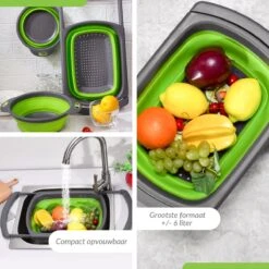 Buxibo - 3-Delige Keuken Vergiet Set Inklapbaar Groen/Grijs 27 Buxibo - 3-Delige Keuken Vergiet Set Inklapbaar Groen/Grijs -Buiten Kamperen 1200x1200 1835