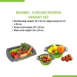 Buxibo - 3-Delige Keuken Vergiet Set Inklapbaar Groen/Grijs 28 Buxibo - 3-Delige Keuken Vergiet Set Inklapbaar Groen/Grijs -Buiten Kamperen 1200x1200 1836