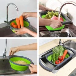 Buxibo - 3-Delige Keuken Vergiet Set Inklapbaar Groen/Grijs 35 Buxibo - 3-Delige Keuken Vergiet Set Inklapbaar Groen/Grijs -Buiten Kamperen 1200x1200 1842