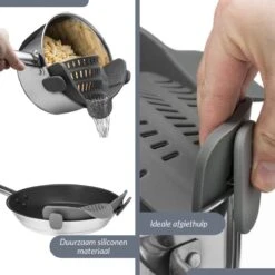 SensaHome- Siliconen Vergiet - Keuken Afgietdeksel - Afgiethulp - Siliconen - BPA Vrij - Grijs -Buiten Kamperen 1200x1200 1870