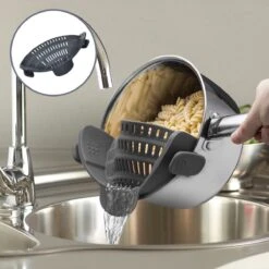 SensaHome- Siliconen Vergiet - Keuken Afgietdeksel - Afgiethulp - Siliconen - BPA Vrij - Grijs -Buiten Kamperen 1200x1200 1871