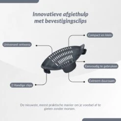 SensaHome- Siliconen Vergiet - Keuken Afgietdeksel - Afgiethulp - Siliconen - BPA Vrij - Grijs -Buiten Kamperen 1200x1200 1872