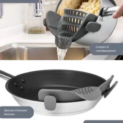 SensaHome- Siliconen Vergiet - Keuken Afgietdeksel - Afgiethulp - Siliconen - BPA Vrij - Grijs -Buiten Kamperen 1200x1200 1874