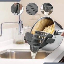 SensaHome- Siliconen Vergiet - Keuken Afgietdeksel - Afgiethulp - Siliconen - BPA Vrij - Grijs -Buiten Kamperen 1200x1200 1875