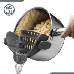 SensaHome- Siliconen Vergiet - Keuken Afgietdeksel - Afgiethulp - Siliconen - BPA Vrij - Grijs -Buiten Kamperen 1200x1200 1877