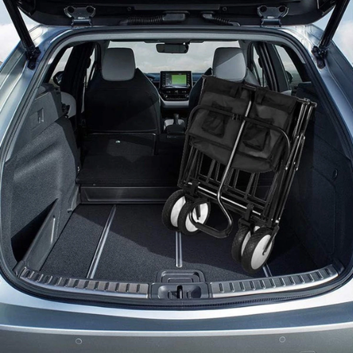 Rijoka Opvouwbare Bolderkar Mét Harde Bodem | Zwart 7 Rijoka Opvouwbare Bolderkar Mét Harde Bodem | Zwart - Afbeelding 7