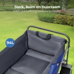 LifeGoods Bolderkar - Opvouwbaar - Tot 80KG - 94L - Wasbaar Polyester - 98x45cm - Blauw/Grijs -Buiten Kamperen 1200x1200 1923
