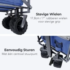 LifeGoods Bolderkar - Opvouwbaar - Tot 80KG - 94L - Wasbaar Polyester - 98x45cm - Blauw/Grijs -Buiten Kamperen 1200x1200 1924