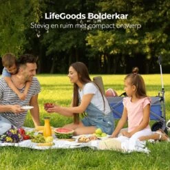 LifeGoods Bolderkar - Opvouwbaar - Tot 80KG - 94L - Wasbaar Polyester - 98x45cm - Blauw/Grijs -Buiten Kamperen 1200x1200 1925