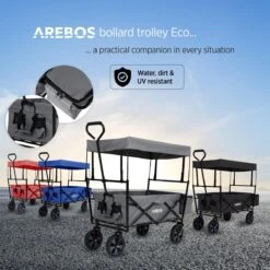 AREBOS Handwagen Vouwbare Dak Handwagen Vouwbare Trolley Uitrustingswagen Grijs 14 AREBOS Handwagen Vouwbare Dak Handwagen Vouwbare Trolley Uitrustingswagen Grijs -Buiten Kamperen 1200x1200 1933