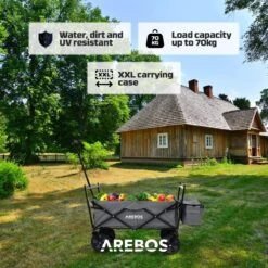 AREBOS Handwagen Vouwbare Dak Handwagen Vouwbare Trolley Uitrustingswagen Grijs 17 AREBOS Handwagen Vouwbare Dak Handwagen Vouwbare Trolley Uitrustingswagen Grijs -Buiten Kamperen 1200x1200 1935