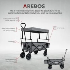 AREBOS Handwagen Vouwbare Dak Handwagen Vouwbare Trolley Uitrustingswagen Grijs 18 AREBOS Handwagen Vouwbare Dak Handwagen Vouwbare Trolley Uitrustingswagen Grijs -Buiten Kamperen 1200x1200 1936