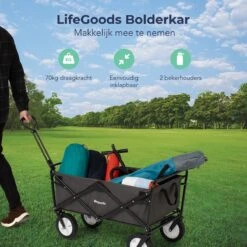 LifeGoods Bolderkar - Opvouwbaar - Draaibare Wielen - 2 Standen - 70KG Draagkracht - Grijs 11 LifeGoods Bolderkar - Opvouwbaar - Draaibare Wielen - 2 Standen - 70KG Draagkracht - Grijs -Buiten Kamperen 1200x1200 1938