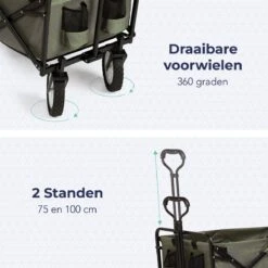 LifeGoods Bolderkar - Opvouwbaar - Draaibare Wielen - 2 Standen - 70KG Draagkracht - Groen 12 LifeGoods Bolderkar - Opvouwbaar - Draaibare Wielen - 2 Standen - 70KG Draagkracht - Groen -Buiten Kamperen 1200x1200 1952