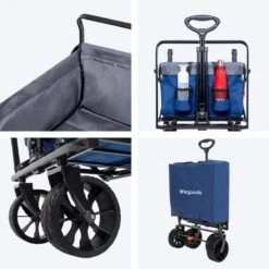 LifeGoods Bolderkar - Opvouwbaar - Tot 120KG - 103L - Extra Draagtas En Duwstang - Wasbaar Polyester - 98x45cm - Blauw/Grijs -Buiten Kamperen 1200x1200 1965