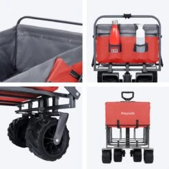 LifeGoods Bolderkar - Opvouwbaar - Tot 80KG - 94L - Wasbaar Polyester - 98x45cm - Rood/Grijs -Buiten Kamperen 1200x1200 1979